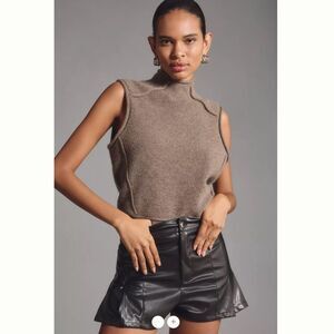 Anthropologie MABLE Faux Leather Skirty Shorts
